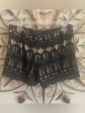 Black Lace Scallop-EdgeShorts Fully Lined by Sweet Journey